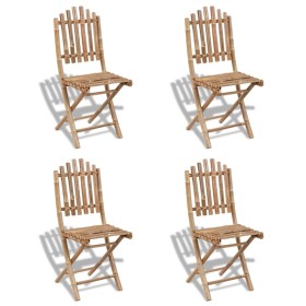 Sillas de jardín plegables 4 unidades de bambú de vidaXL, Sillas de jardín - Ref: Foro24-271715, Precio: 210,53 €, Descuento: %