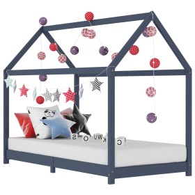 Children's bed frame solid gray pine wood 90x200 cm by vidaXL, Cribs and beds for children - Ref: Foro24-283354, Price: 111,3...