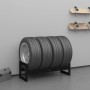 Soporte para neumáticos madera maciza de pino negro 120x40x40cm