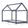 Children's bed frame solid gray pine wood 90x200 cm by vidaXL, Cribs and beds for children - Ref: Foro24-283354, Price: 111,3...