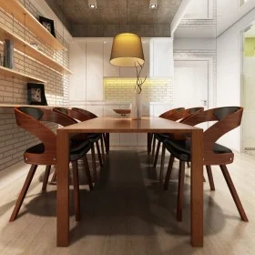 Esszimmerstühle 6 Einheiten braunes Kunstleder von vidaXL, Essstühle - Ref: Foro24-270040, Preis: 917,91 €, Rabatt: %