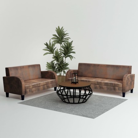 Brown artificial suede 2-piece sofa set by vidaXL, Sofas - Ref: Foro24-275226, Price: 836,44 €, Discount: %