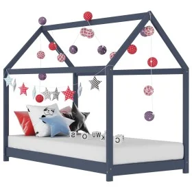 Children's bed frame solid gray pine wood 70x140 cm by vidaXL, Cribs and beds for children - Ref: Foro24-283352, Price: 113,6...