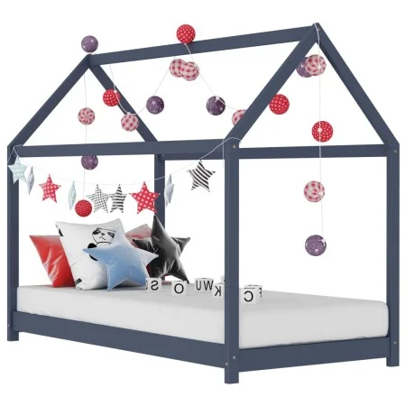 Children's bed frame solid gray pine wood 70x140 cm by vidaXL, Cribs and beds for children - Ref: Foro24-283352, Price: 101,1...
