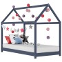 Kinderbettgestell aus massivem, grauem Kiefernholz, 70 x 140 cm von vidaXL, Kinderbetten und Betten für Kinder - Ref: Foro24-...