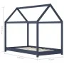Children's bed frame solid gray pine wood 70x140 cm by vidaXL, Cribs and beds for children - Ref: Foro24-283352, Price: 101,1...