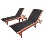 Lounger with table 2 units solid acacia wood and textilene by vidaXL, Loungers - Ref: Foro24-273752, Price: 316,14 €, Discoun...