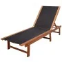 Lounger with table 2 units solid acacia wood and textilene by vidaXL, Loungers - Ref: Foro24-273752, Price: 316,14 €, Discoun...