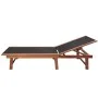 Lounger with table 2 units solid acacia wood and textilene by vidaXL, Loungers - Ref: Foro24-273752, Price: 316,14 €, Discoun...