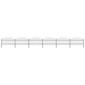Garden fence with black steel spearheads (1-1.25)x10.2 m by vidaXL, fence panels - Ref: Foro24-277726, Price: 454,83 €, Disco...