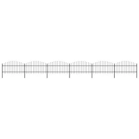 Gartenzaun mit Speerspitzen aus schwarzem Stahl (1-1,25) x 10,2 m von vidaXL, Zaunpaneele - Ref: Foro24-277726, Preis: 485,40...