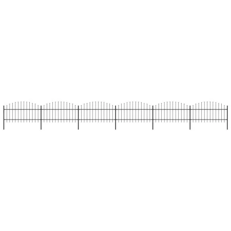 Garden fence with black steel spearheads (1-1.25)x10.2 m by vidaXL, fence panels - Ref: Foro24-277726, Price: 486,25 €, Disco...