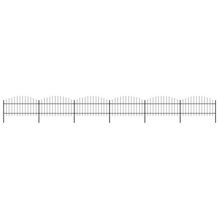 Gartenzaun mit Speerspitzen aus schwarzem Stahl (1-1,25) x 10,2 m von vidaXL, Zaunpaneele - Ref: Foro24-277726, Preis: 456,65...
