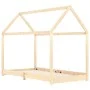 Estructura de cama infantil de madera maciza de pino 90x200 cm de vidaXL, Cunas y camas para niños - Ref: Foro24-283348, Prec...