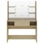 Makeup vanity with LED lights, oak MDF, 100x40x135 cm by vidaXL, Bedroom Dressers - Ref: Foro24-331545, Price: 201,83 €, Disc...