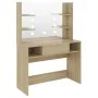 Makeup vanity with LED lights, oak MDF, 100x40x135 cm by vidaXL, Bedroom Dressers - Ref: Foro24-331545, Price: 201,83 €, Disc...
