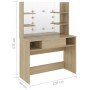 Make-up-Waschtisch mit LED-Leuchten MDF Eiche 100x40x135 cm von vidaXL, Schlafzimmerkommoden - Ref: Foro24-331545, Preis: 204...