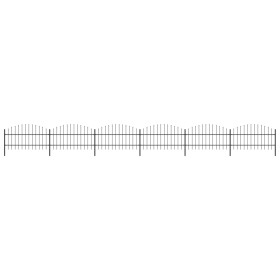 Gartenzaun mit Speerspitzen aus schwarzem Stahl (0,75-1) x 10,2 m von vidaXL, Zaunpaneele - Ref: Foro24-277717, Preis: 294,54...