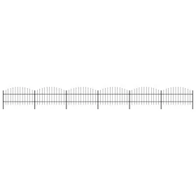 Gartenzaun mit Speerspitzen aus schwarzem Stahl (0,75-1) x 10,2 m von vidaXL, Zaunpaneele - Ref: Foro24-277717, Preis: 312,88...