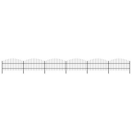 Garden fence with black steel spearheads (0.75-1)x10.2 m by vidaXL, fence panels - Ref: Foro24-277717, Price: 294,54 €, Disco...