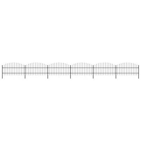 Gartenzaun mit Speerspitzen aus schwarzem Stahl (0,75-1) x 10,2 m von vidaXL, Zaunpaneele - Ref: Foro24-277717, Preis: 319,14...