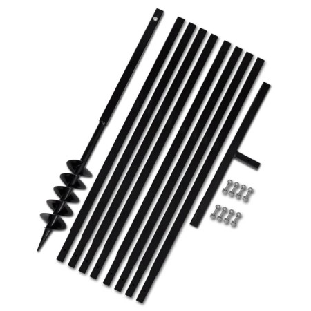 Erdbohrer mit 100 mm Griff und 9 m Verlängerungsrohr aus Stahl. von vidaXL, Spiralschnecken - Ref: Foro24-270520, Preis: 130,...