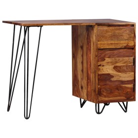 Escritorio con 1 cajón y 1 armario madera maciza de acacia