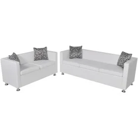 Set of 2 and 3-seater sofas and a white artificial leather armchair by vidaXL, Sofas - Ref: Foro24-272180, Price: 503,08 €, D...