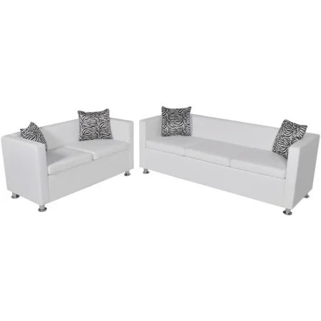 Set of 2 and 3-seater sofas and a white artificial leather armchair by vidaXL, Sofas - Ref: Foro24-272180, Price: 503,08 €, D...