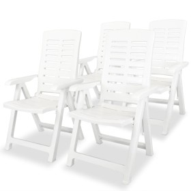 Liegende Gartenstühle 4 Einheiten aus weißem Kunststoff von vidaXL, Gartenstühle - Ref: Foro24-275067, Preis: 317,77 €, Rabat...