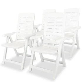 Reclining garden chairs 4 units white plastic by vidaXL, Garden chairs - Ref: Foro24-275067, Price: 310,79 €, Discount: %