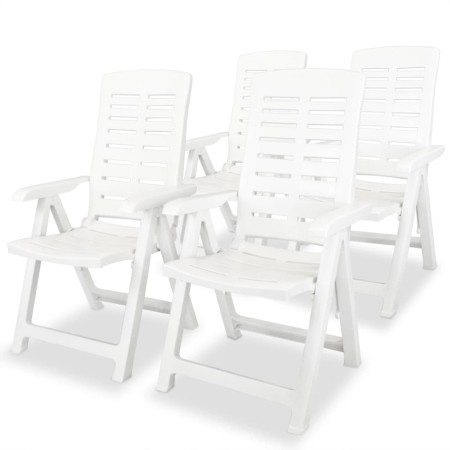Liegende Gartenstühle 4 Einheiten aus weißem Kunststoff von vidaXL, Gartenstühle - Ref: Foro24-275067, Preis: 317,77 €, Rabat...