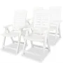 Sillas de jardín reclinables 4 unidades plástico blanco de vidaXL, Sillas de jardín - Ref: Foro24-275067, Precio: 310,73 €, D...