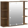 Möbel mit Spiegel und LED-Leuchten, braune Eiche, 70 x 16,5 x 60 cm von vidaXL, Badezimmerwaschtische - Ref: Foro24-820453, P...