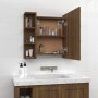 Möbel mit Spiegel und LED-Leuchten, braune Eiche, 70 x 16,5 x 60 cm von vidaXL, Badezimmerwaschtische - Ref: Foro24-820453, P...