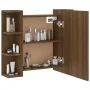 Möbel mit Spiegel und LED-Leuchten, braune Eiche, 70 x 16,5 x 60 cm von vidaXL, Badezimmerwaschtische - Ref: Foro24-820453, P...