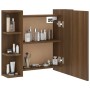 Möbel mit Spiegel und LED-Leuchten, braune Eiche, 70 x 16,5 x 60 cm von vidaXL, Badezimmerwaschtische - Ref: Foro24-820453, P...