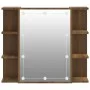 Möbel mit Spiegel und LED-Leuchten, braune Eiche, 70 x 16,5 x 60 cm von vidaXL, Badezimmerwaschtische - Ref: Foro24-820453, P...
