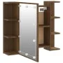 Möbel mit Spiegel und LED-Leuchten, braune Eiche, 70 x 16,5 x 60 cm von vidaXL, Badezimmerwaschtische - Ref: Foro24-820453, P...