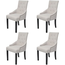 Esszimmerstühle 4 Einheiten cremegrauer Stoff von vidaXL, Essstühle - Ref: Foro24-272506, Preis: 647,05 €, Rabatt: %