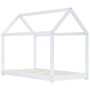Kinderbettgestell aus massivem weißem Kiefernholz 70x140 cm von vidaXL, Kinderbetten und Betten für Kinder - Ref: Foro24-2833...