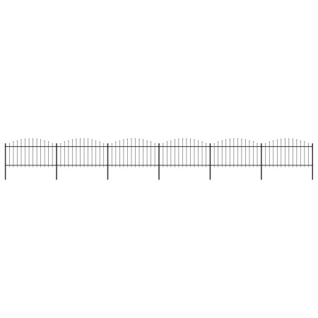 Gartenzaun mit Speerspitze aus schwarzem Stahl (1,25-1,5)x10,2m von vidaXL, Zaunpaneele - Ref: Foro24-277735, Preis: 410,54 €...