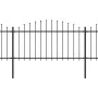 Gartenzaun mit Speerspitze aus schwarzem Stahl (1,25-1,5)x10,2m von vidaXL, Zaunpaneele - Ref: Foro24-277735, Preis: 401,91 €...