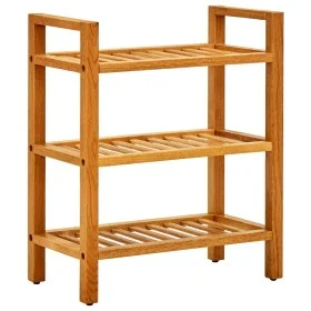 Shoe rack with 3 shelves solid oak wood 50x27x60 cm by vidaXL, Shoe racks and shoe organizers - Ref: Foro24-331745, Price: 81...
