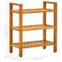 Shoe rack with 3 shelves solid oak wood 50x27x60 cm by vidaXL, Shoe racks and shoe organizers - Ref: Foro24-331745, Price: 86...