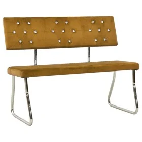 Banco de terciopelo marrón 110 cm de vidaXL, Bancos de comedor y cocina - Ref: Foro24-325871, Precio: 110,33 €, Descuento: %