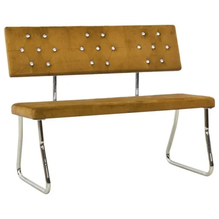 Banco de terciopelo marrón 110 cm de vidaXL, Bancos de comedor y cocina - Ref: Foro24-325871, Precio: 110,32 €, Descuento: %