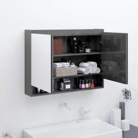 Bathroom cabinet with glossy gray MDF mirror 80x15x60 cm by vidaXL, bathroom vanities - Ref: Foro24-331533, Price: 118,66 €, ...