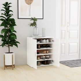 Mueble zapatero de madera de ingeniería blanco 60x35x70 cm