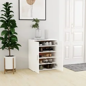 White engineered wood shoe cabinet 60x35x70 cm by vidaXL, Shoe racks and shoe organizers - Ref: Foro24-808918, Price: 79,58 €...